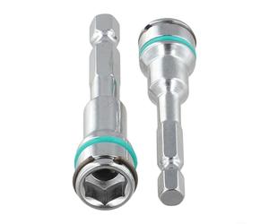 Manchon adaptateur pour tourne-écrous avec douille hexagonale magnétique et verrou à ressort, réducteur de tige hexagonale de 6,35 mm pour tournevis pneumatiques et électriques (8 + 10 mm)