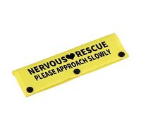 Manchon amusant pour laisse de chien Nervous Rescue Please Approach Lentement pour chien - Étiquette d'identification à suspendre (approche lentement)
