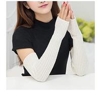 Manchon Bras Winter Femmes Bras Touchars Tricoté Bras de laine Sleeve Fine Tricoté Tricoté Gants sans doigts décontractés Gants femelles douces chaudes Manchon Compression Bras ( Color : White , Size