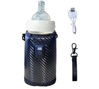 Manchon chauffe-biberon, housse isolante portable pour chauffe-lait - Chauffage automatique portable pour biberon pour l'intérieur, l'extérieur, les voyages, Noir/blanc, Refer to description, Unisexe