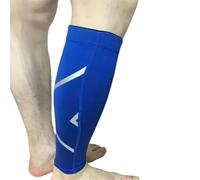 Manchon Compression Mollet Jambières de Football à Compression élastique, chaussettes longues, bas for hommes et femmes, basket-ball, volley-ball, Support jambe, protecteur, manches mollet(Blue,M)