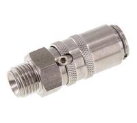 Manchon d'accouplement à air DN 6 en acier inoxydable avec filetage mâle G 1/4 pouce.