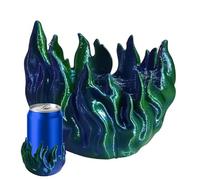 Manchon de bière imprimé en 3D - Porte-boisson isotherme de 355 ml - Housse de bouteille de flamme bleue dégradée | Accessoire de table fin pour la maison, le bar, les fêtes en plein air, les