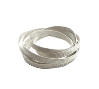 Manchon de câble en cuivre plaqué argent - Manchon de blindage télescopique tressé - Manchon anti-ondes électromagnétiques (largeur 20 mm _ 1 m)