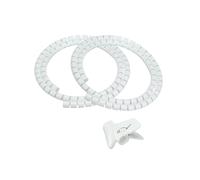 Manchon de câble flexible de 8 mm, système de gestion de câbles pour bureau et PC (2 pièces, blanc)