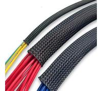 Manchon de câble Gaine tressée isolée Noire de 5/10 mètres, 2/4/6/8/10/12/15/20/25mm, Protection de câble métallique, Manchon de câble Extensible, Presse-étoupe(10M,6mm)