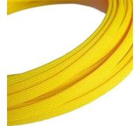 Manchon de câble Manchon de câble Extensible de 1 mètre, 2mm ~ 40mm, tressé serré, Haute densité, dureté, Ligne Isolante, Protection de la Gaine de glande d'enveloppe de Fil(UV Yellow,14mm)