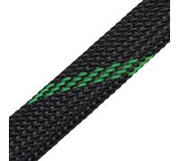 Manchon de câble Manchon de câble Extensible tressé de 2 à 40mm, Haute densité, dureté, Ligne Isolante, Protection de la Gaine de glande d'enveloppe de Fil(Black UV Green,30MM_1 Meters)