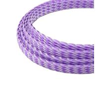 Manchon de câble Manchon tressé élargi de 1/5/20/50 mètres, Fil Pet en Coton PP 4 8 12mm, enveloppe de Fil Souple, Ligne de Protection de câble isolée, Gaine de câble(Purple Clear,08MM_5 Meters)