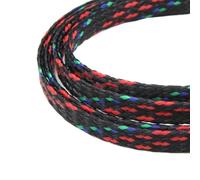 Manchon de câble Manchon tressé élargi de 1/5/20/50 mètres, Fil Pet en Coton PP 4 8 12mm, enveloppe de Fil Souple, Ligne de Protection de câble isolée, Gaine de câble(Red Blue Green,08MM_20 Meters)