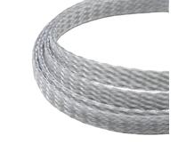 Manchon de câble Manchon tressé élargi de 1/5/20/50 mètres, Fil Pet en Coton PP 4 8 12mm, enveloppe de Fil Souple, Ligne de Protection de câble isolée, Gaine de câble(Grey Clear,04MM_50 Meters)