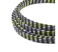 Manchon de câble Manchon tressé élargi de 1/5/20/50 mètres, Fil Pet en Coton PP 4 8 12mm, enveloppe de Fil Souple, Ligne de Protection de câble isolée, Gaine de câble(Yellow White Grey,12MM_5 Meters)