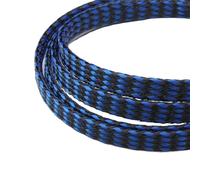 Manchon de câble Manchon tressé élargi de 1/5/20/50 mètres, Fil Pet en Coton PP 4 8 12mm, enveloppe de Fil Souple, Ligne de Protection de câble isolée, Gaine de câble(Blue Black,08MM_1 Meter)
