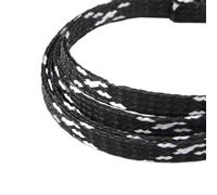 Manchon de câble Manchon tressé élargi de 1/5/20/50 mètres, Fil Pet en Coton PP 4 8 12mm, enveloppe de Fil Souple, Ligne de Protection de câble isolée, Gaine de câble(Black White Black,04MM_1 Meter)