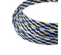 Manchon de câble Manchon tressé élargi de 1/5/20/50 mètres, fil PET en coton PP 4 8 12mm, enveloppe de fil souple, ligne de Protection de câble isolée, gaine de câble(Black Yellow White,08MM_50 METERS