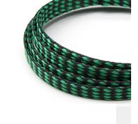 Manchon de câble Manchon tressé élargi de 1/5/20/50 mètres, Fil Pet en Coton PP 4 8 12mm, enveloppe de Fil Souple, Ligne de Protection de câble isolée, Gaine de câble(Green Black,08MM_20 Meters)