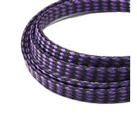 Manchon de câble Manchon tressé élargi de 1/5/20/50 mètres, Fil Pet en Coton PP 4 8 12mm, enveloppe de Fil Souple, Ligne de Protection de câble isolée, Gaine de câble(Purple Black,08MM_50 Meters)