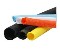 Manchon de câble Manchon tressé Extensible à Fermeture Automatique, Tube Flexible à Fermeture Automatique, Tuyau isolé, câble enroulé, Protection à Fermeture Automatique, Noir(25mm-Black)