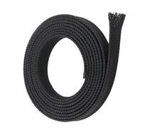 YXYFA Manchon de câble serré tressé, Tube en Maille de Nylon Noir Pet 1 50 100 200 300M, Emballage en Spirale Extensible 50 100mm, Gaine de Fil(50MM*5M)