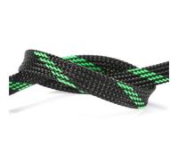 Manchon de câble tressé en nylon | Gestion des câbles multicolores de 2 mm : configuration du bureau(Black Green)