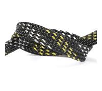 Manchon de câble tressé en nylon | Gestion des câbles multicolores de 2 mm : configuration du bureau(Black Gold Silver)