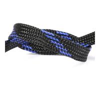 Manchon de câble tressé en nylon | Gestion des câbles multicolores de 2 mm : configuration du bureau(Black Blue)