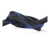 Manchon de câble tressé en nylon | Gestion des câbles multicolores de 2 mm : configuration du bureau(Black Blue Cross)
