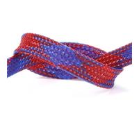 Manchon de câble tressé en nylon | Gestion des câbles multicolores de 2 mm : configuration du bureau(Blue Red)