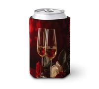 Manchon de canette de 355 ml, réutilisable en composite de PVC élastique pour boissons froides et chaudes, deux verres de vin blanc isolé pour bière