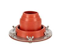 Manchon de Cheminée Antibrûlure Gaine Pare-chaleur Collier Métal Bride Ajustable Joint Étanche en Silicone Protège Tissu de Tente Contre la Conduite, Orange, Orange