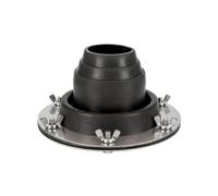 Manchon de Cheminée Antibrûlure Gaine Pare-chaleur Collier Métal Bride Ajustable Joint Étanche en Silicone Protège Tissu de Tente Contre la Conduite, Noir, Noir