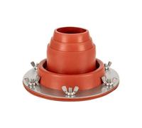 Manchon de Cheminée de Tente Manchon Conduit Collerette Bride Adaptateur en Silicone avec Bride en Acier Inoxydable Résistant à la Chaleur avec Trous, 16 Cm X 9 Cm