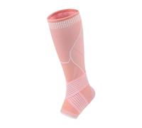 Manchon de compression élastique pour soutien musculaire du mollet pour homme et femme - Bas à bout ouvert pour fasciite plantaire, tendinite d'Achille, rose, XL