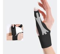Manchon de compression pour le pouce avec protège-poignet, conçu pour aider à soulager le stress articulaire et prévenir l'inflammation de la gaine du tendon (noir (droit))