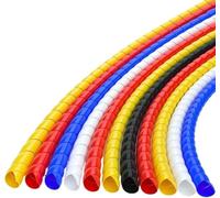 Manchon de cordon, Manchon de câble en spirale, organisateur d'enveloppe, Tube Protection d'enroulement, couvercle tube fil Flexible(12mm Red)