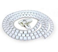 Manchon de cordon, Manchon de câble en spirale, protecteur bande gaine plastique d'enveloppe ligne 1 mètre couvert(White,16mm inside diameter)