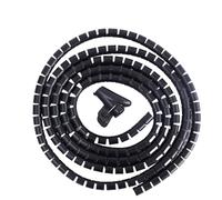 Manchon de gestion des câbles flexible en spirale, Gaine de gestion de câbles en spirale 2 mètres 10 mm/16 mm Multicolore Lot de 1(16mm-Black)