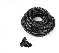 Manchon de gestion des câbles, Gaine de rangement for câble spiralé, 10 mètres, multicolore, 8-22 mm(Black,12mm x 10 Meter)