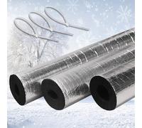 Manchon de Isolation de Tuyau Antigel, Tube D'isolation avec Feuille D'aluminium ID 16-110 mm, for Unités de Climatisation, Conduites d'eau Intérieures et Extérieures(ID: 22mm x TH: 15mm L: 95cm)