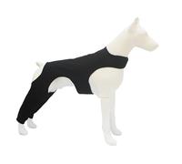 Manchon de jambe de récupération post-chirurgie pour petit chien, protection anti-léchage, protection des plaies, garde jambes en polyester respirant (noir, S)