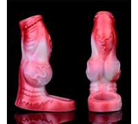 Manchon de Pénis de Gode Animal de Loup Réaliste avec Anneau à Bille, Manchon de Pénis en Silicone pour Chien Épais, Extension de Pénis, Manchon de Pénis pour Agrandissement Du Pénis, Jouet Sexuel