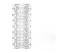 Manchon de pénis masculin en silicone extensible transparent de 3 pouces les granules du point g stimulent le manchon de coq ouvert 2 jouets sexuels d'extension de pénis réutilisables pour hommes (C)