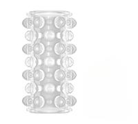 Manchon de pénis masculin en silicone extensible transparent de 3 pouces les granules du point g stimulent le manchon de coq ouvert 2 jouets sexuels d'extension de pénis réutilisables pour hommes (E)