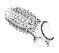 Manchon de pénis masculin en silicone transparent de 4.72 pouces manchon de pénis de granule de point G stimulant le manchon de bite ouvert jouets sexuels réutilisables pour les hommes