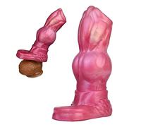 Manchon de pénis monstre en silicone Manchon de pénis gode monstre avec anneau à bille Poignets de pénis animaux pour l'agrandissement du pénis Extension du pénis Stimulation du point G Jouet sexuel(L