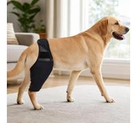 Manchon de Protection Anti-Léchage pour Patte Arrière de Chien, #XL Noir | Structure enveloppante avec maintien autour du corps pour couvrir une patte arrière, tailles S à XL selon le tour de cuisse.