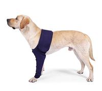 Manchon de protection anti-léchage respirant pour chiens avec autocollants magiques pour la récupération des blessures de la jambe avant et les entorses S/M/L/XL/XXL/XXXL Jean Bleu S