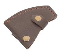 Manchon de Protection pour Petite Hache en PU Marron, Fermeture à Bouton | Surface Lisse Aspect Cuir Pleine Fleur, Ouverture Rapide, Port à Ceinture, pour Barbecue et Randonnée