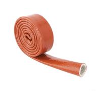 Manchon de protection thermique en fibre de verre de silicone résistant aux hautes températures de 1,5 m pour tuyaux, câbles, canalisations - Rouge (20 mm)