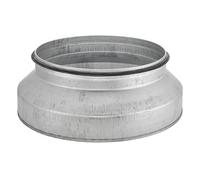 Manchon de réduction en tôle d’acier DN 80 100 125 150 160 180 200 250 mm sur raccord avec joint double lèvre., argent